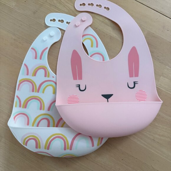 Cloud Island Silicone Bibs 2 Pack NEW multicolor - Picture 1 of 5